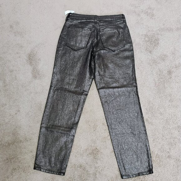 Woman's Jeans Black Denum Metallic Finish size 0 - Picture 2 of 9